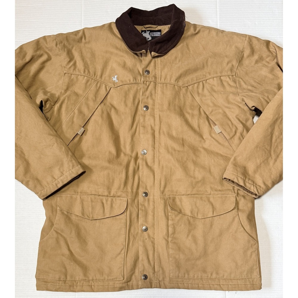 WYOMING TRADERS - Men's Canvas Fur Lined Full‎ Zip Snap Barn Chore Jacket - 3XL